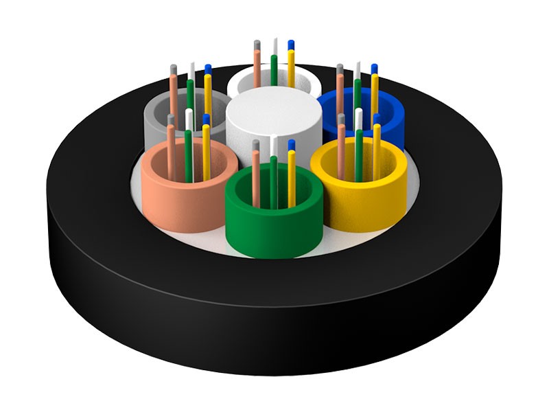 Опуштени опкољени оптички кабл са неметалним ојачаним језгром и неоклопљеним омотачем ГИФТЗИ